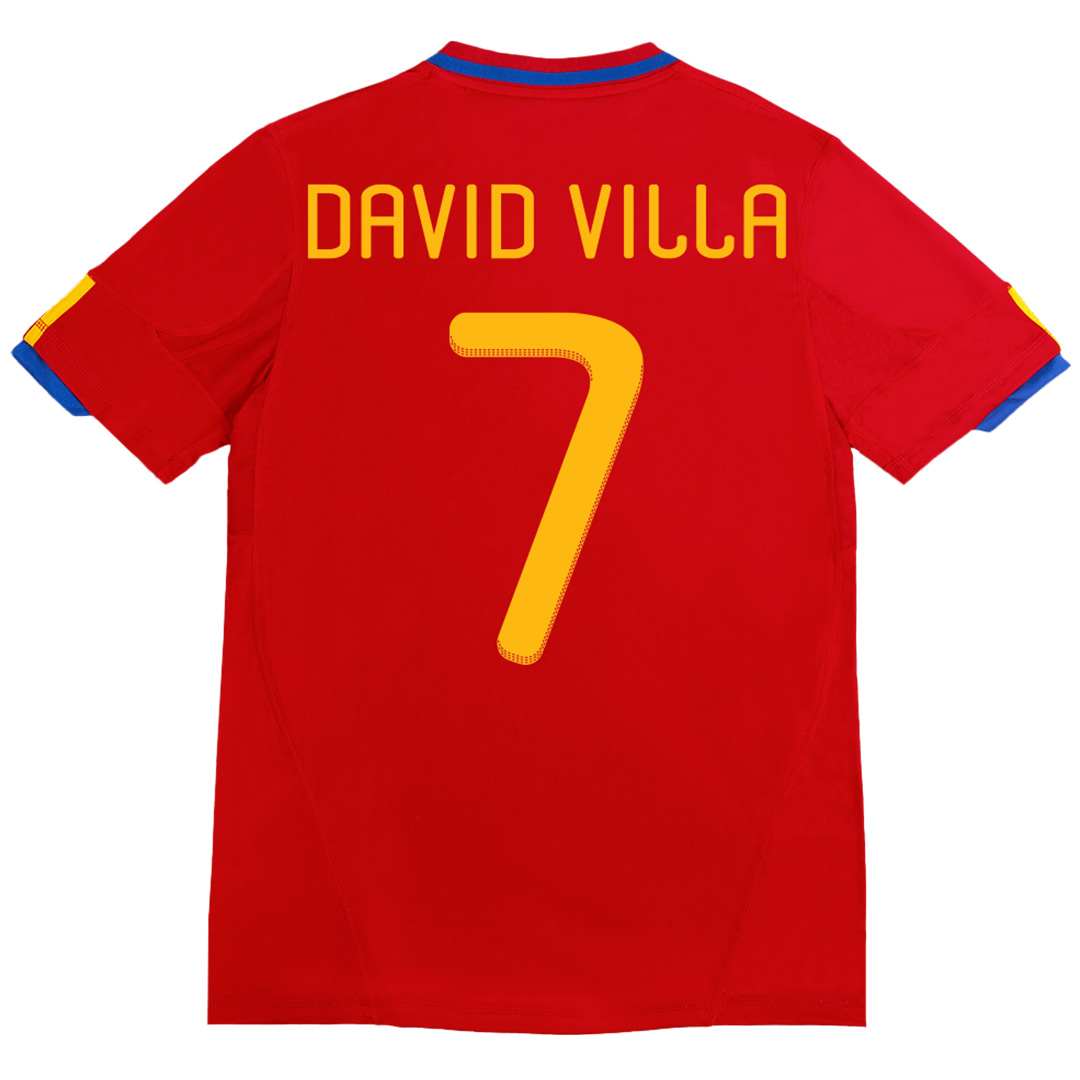 DAVID VILLA #7 Retro Spain Home Jersey 2010 — Spain Home 2010