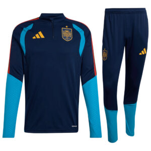 Kids Spain Zipper Sweatshirt Kit(Top+Pants) Navy 2026 - Cancha Kits