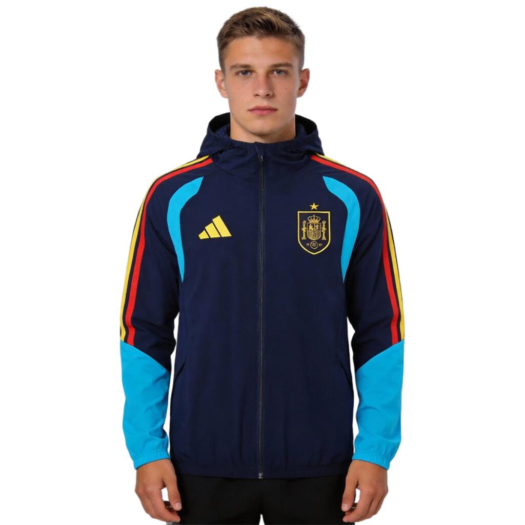 Spain Windbreaker Hoodie Jacket Navy 2026 - Cancha Kits