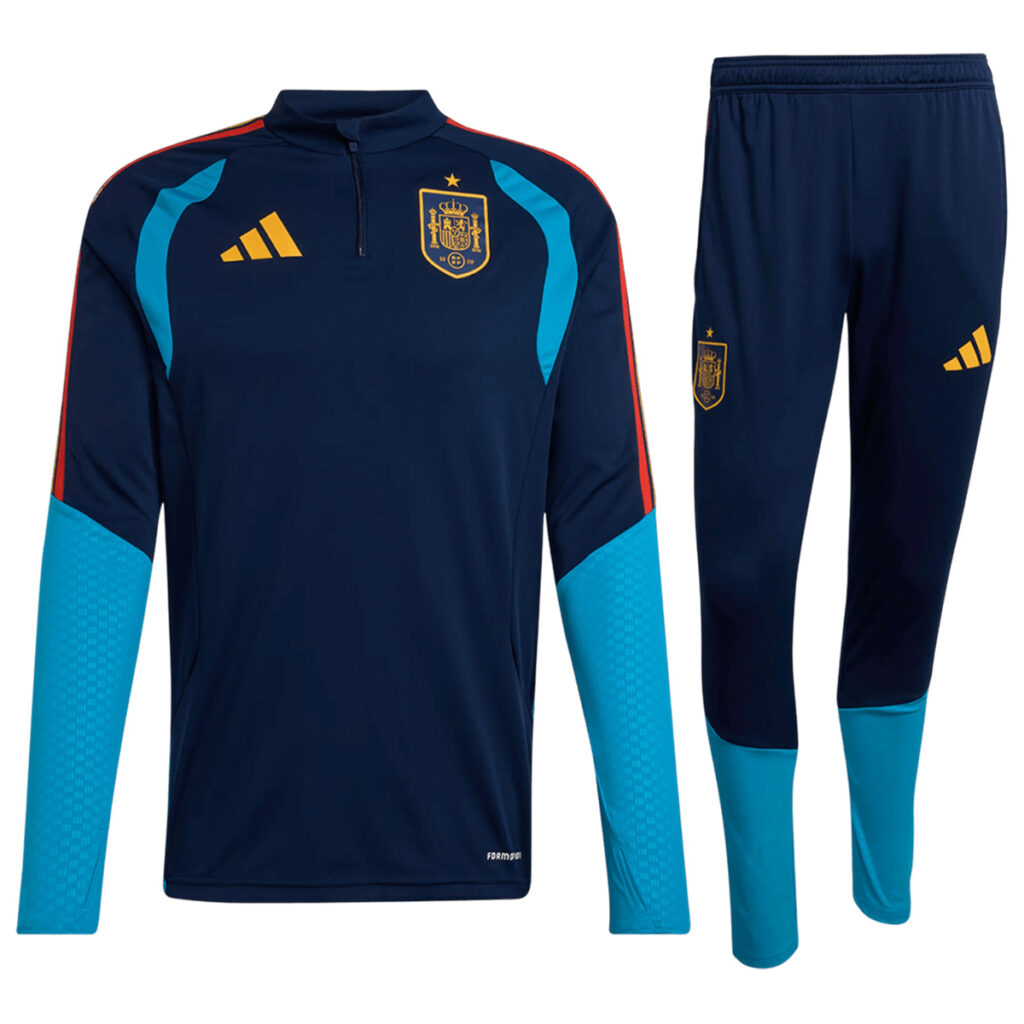 Spain Zipper Sweatshirt Kit(Top+Pants) Navy 2026 - Cancha Kits