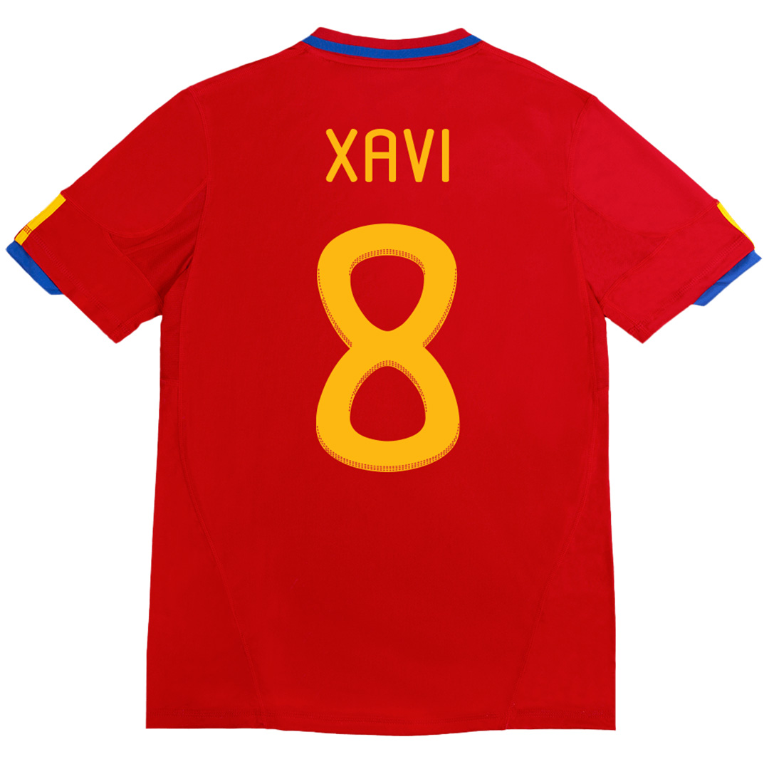 XAVI #8 Retro Spain Home Jersey 2010 — Spain Home 2010