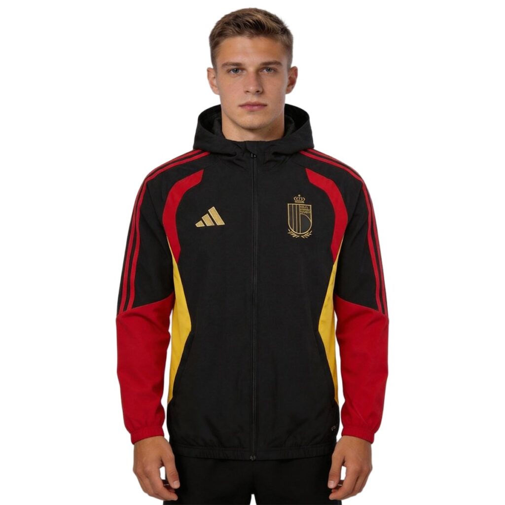 Belgium Windbreaker Hoodie Jacket Black 2026 - Cancha Kits